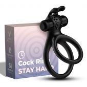 Черное эрекционное виброкольцо с подхватом мошонки Stay Hard - Boys of Toys - в Перми купить с доставкой