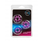 Набор из 3 лиловых эрекционных колец различной формы - Erowoman-Eroman - в Перми купить с доставкой