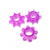 Набор из 3 лиловых эрекционных колец различной формы - Erowoman-Eroman - в Перми купить с доставкой