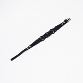 Черный ажурный чокер с золотистой фурнитурой - Crazy Handmade - купить с доставкой в Перми