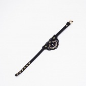 Черный чокер с клепками и золотистой фурнитурой - Crazy Handmade - купить с доставкой в Перми