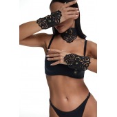 Фигурный набор для БДСМ-игр с узорами и золотистой фурнитурой - Crazy Handmade - купить с доставкой в Перми