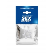Прозрачное эластичное эрекционное кольцо с 6 шариками - Sex Expert - в Перми купить с доставкой