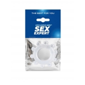 Прозрачное эрекционное кольцо со стимулирующими шариками - Sex Expert - в Перми купить с доставкой
