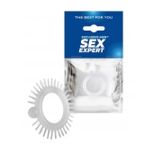 Эластичное эрекционное кольцо с шипиками и шариком - Sex Expert - в Перми купить с доставкой