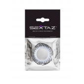 Эластичное эрекционное колечко с черными «ресничками» - Sextaz - в Перми купить с доставкой