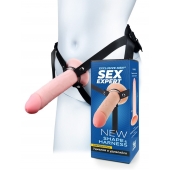 Мужской полый страпон на регулируемых ремешках - 22 см. - Sex Expert - купить с доставкой в Перми