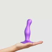 Фиолетовая насадка Strap-On-Me Dildo Plug Curvy size S - Strap-on-me - купить с доставкой в Перми
