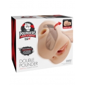 Телесный мастурбатор с вибрацией Double Pounder Vibrating Squeeze Stroker - Pipedream - в Перми купить с доставкой