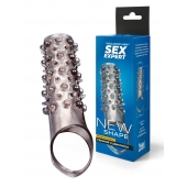 Дымчатая насадка на пенис с шипами и выпуклостями - 12 см. - Sex Expert - в Перми купить с доставкой