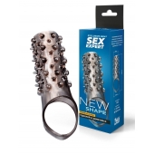 Дымчатая насадка на пенис с шипами и выпуклостями - 12,5 см. - Sex Expert - в Перми купить с доставкой