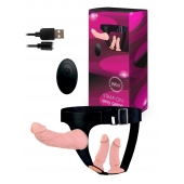 Женский страпон с 3 насадками и вибрацией - Erowoman-Eroman - купить с доставкой в Перми