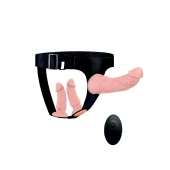 Женский страпон с 3 насадками и вибрацией - Erowoman-Eroman - купить с доставкой в Перми