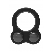 Черное эрекционное кольцо с утяжелителями Cockring Dual Weight - Dream Toys - в Перми купить с доставкой