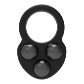 Черное эрекционное кольцо с утяжелителями - Dream Toys - в Перми купить с доставкой