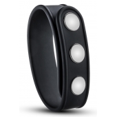 Черное эрекционное кольцо на кнопках - Blush Novelties - в Перми купить с доставкой