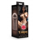 Коричневый мастурбатор-ротик Krystal Vibrating Masturbator - Blush Novelties - в Перми купить с доставкой