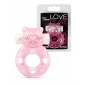 Розовое эрекционное виброкольцо в форме мишки - 1137 - в Перми купить с доставкой