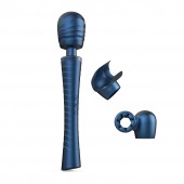 Синий вибромассажёр с насадками Man.wand Edgy - Manwan - в Перми купить с доставкой