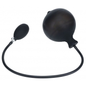 Черная анальная втулка с функцией расширения Ribbed Inflatable Silicone Anal Plug - Shots Media BV