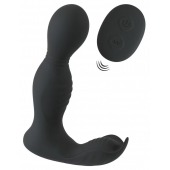 Черная анальная пробка с вибрацией, вращением и пультом ДУ RC Butt Plug with 2 Functions - Orion - в Перми купить с доставкой
