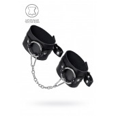 Черные оковы из толстой кожи с люверсами - Pecado - купить с доставкой в Перми