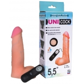 Фаллическая насадка Харнесс UNICOCK 5,5  с вибрацией - 17 см. - LOVETOY (А-Полимер) - купить с доставкой в Перми