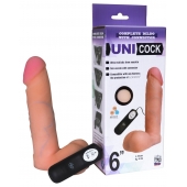 Фаллическая насадка Харнесс UNICOCK 6  с вибрацией - 18 см. - LOVETOY (А-Полимер) - купить с доставкой в Перми