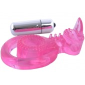 Розовая вибронасадка со стимулятор клитора   Язычок - Toyfa Basic - в Перми купить с доставкой