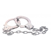 Наручники из металла с длинной цепочкой CHROME HANDCUFFS METAL HANDCUFFS W. KEY - NMC - купить с доставкой в Перми