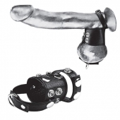 Утяжка на пенис и мошонку Cock Ring With 1.5  Ball Stretcher And Optional Weight Ring - BlueLine - купить с доставкой в Перми