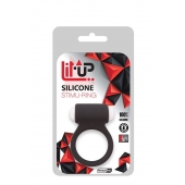 Чёрное эрекционное виброкольцо LIT-UP SILICONE STIMU RING 3 BLACK - Dream Toys - в Перми купить с доставкой