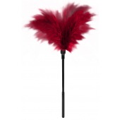 Пластиковая метелочка с красными пёрышками Small Feather Tickler - 32 см. - Blush Novelties - купить с доставкой в Перми