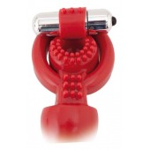 Красная вибронасадка с анальным стимулятором - ToyFa - в Перми купить с доставкой