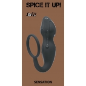 Серое эрекционное кольцо Sensation с анальным стимулятором - Lola Games - в Перми купить с доставкой