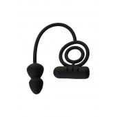 Чёрное эрекционное кольцо с вибропулькой и анальным хвостом - Erotist Adult Toys - в Перми купить с доставкой