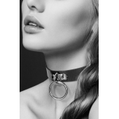 Узенький ошейник из полиуретана с кольцом - Bijoux Pour Toi - купить с доставкой в Перми