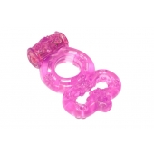 Розовое эрекционное кольцо Rings Treadle с подхватом - Lola Games - в Перми купить с доставкой
