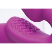 Ярко-розовый безремневой вибрострапон Evoke Vibrating Strapless Silicone Strap-on Dildo - XR Brands - купить с доставкой в Перми