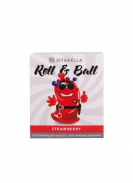 Стимулирующий презерватив-насадка Roll   Ball Strawberry - Sitabella - купить с доставкой в Перми