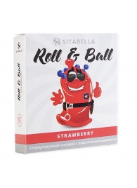 Стимулирующий презерватив-насадка Roll   Ball Strawberry - Sitabella - купить с доставкой в Перми