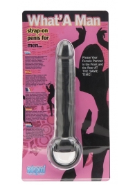 Чёрная насадка на пенис для анальной стимуляции WHATA MAN - 16 см. - Seven Creations - в Перми купить с доставкой