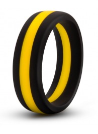 Черно-желтое силиконовое эрекционное кольцо Silicone Go Pro Cock Ring - Blush Novelties - в Перми купить с доставкой