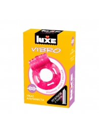 Розовое эрекционное виброкольцо Luxe VIBRO  Ужас Альпиниста  + презерватив - Luxe - в Перми купить с доставкой