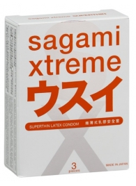 Ультратонкие презервативы Sagami Xtreme SUPERTHIN - 3 шт. - Sagami - купить с доставкой в Перми