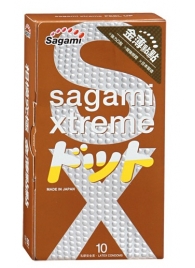 Презервативы Sagami Xtreme FEEL UP с точечной текстурой и линиями прилегания - 10 шт. - Sagami - купить с доставкой в Перми