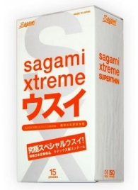 Ультратонкие презервативы Sagami Xtreme SUPERTHIN - 15 шт. - Sagami - купить с доставкой в Перми