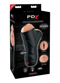 Мастурбатор в колбе с двумя тоннелями Double Penetration Vibrating Stroker - Pipedream - в Перми купить с доставкой