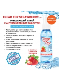 Очищающий спрей для игрушек CLEAR TOY Strawberry - 100 мл. - Биоритм - купить с доставкой в Перми