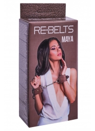 Коричневые кожаные наручники Maya - Rebelts - купить с доставкой в Перми